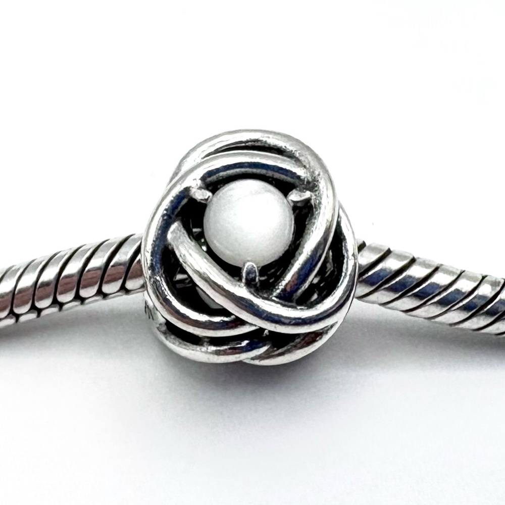 Pandora June Mother of Pearl Eternity Circle Sterling Silver Charm
